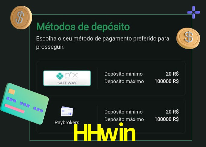 O cassino HHwin oferece uma grande variedade de métodos de pagamento